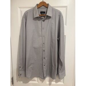 BUGATCHI OoohCotton Tech Long Sleeve Shirt Platinum Performance 8-Way Stretch XL